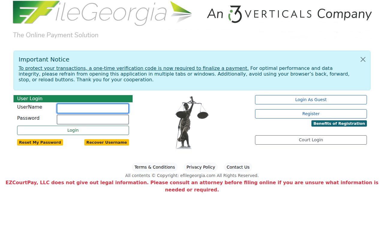 Marion County civil docket eFileGeorgia login and guest options