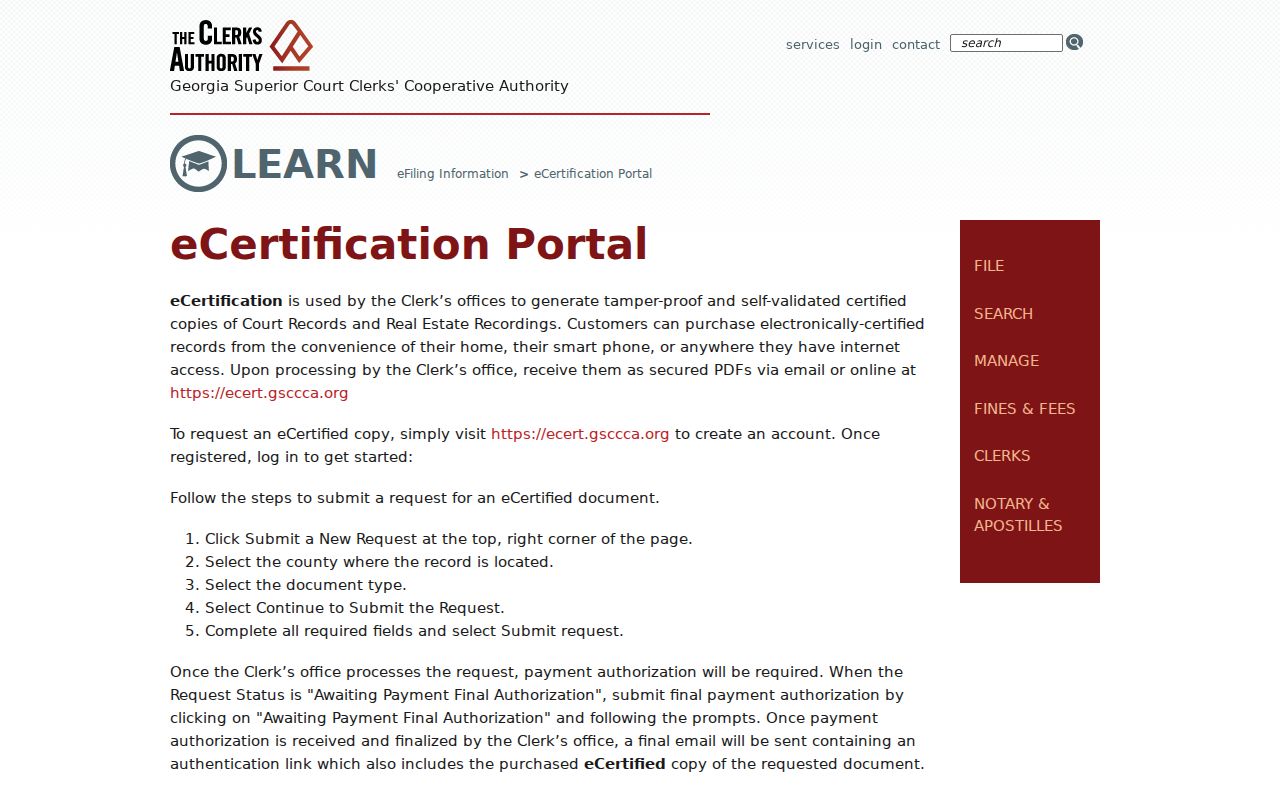 Marion County court records digital certification information