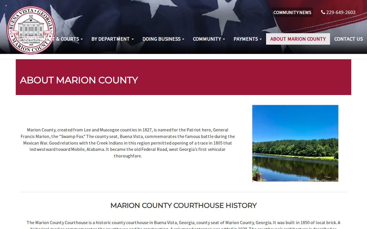 Marion County court docket county history and courthouse context